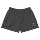 all over print womens recycled athletic shorts white front 6473135695adc