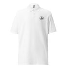 unisex pique polo shirt white front 647b4d9bc24cc